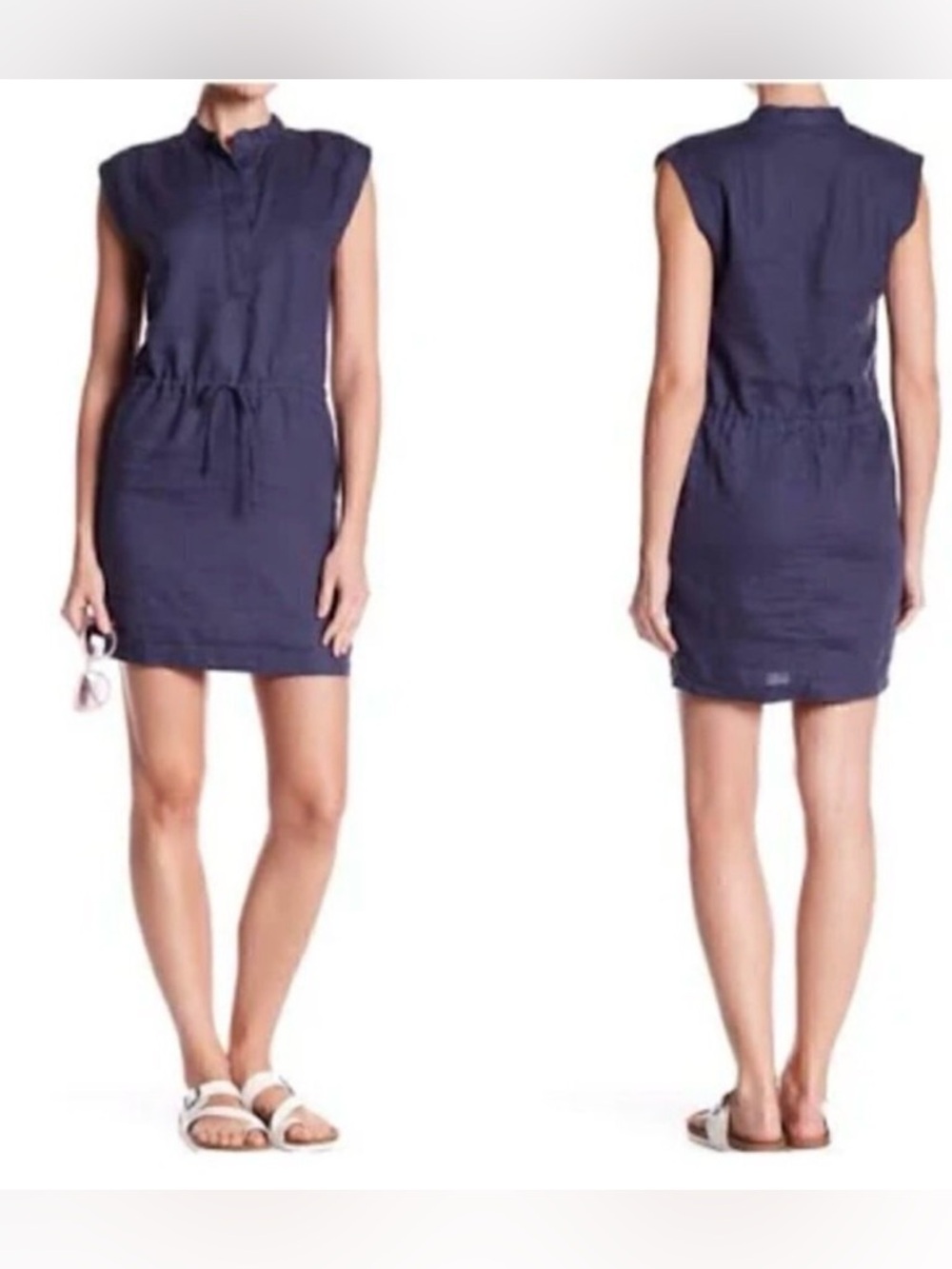 James Perse 100% linen Drawstring Mini Shirt Dress size 1 (small)